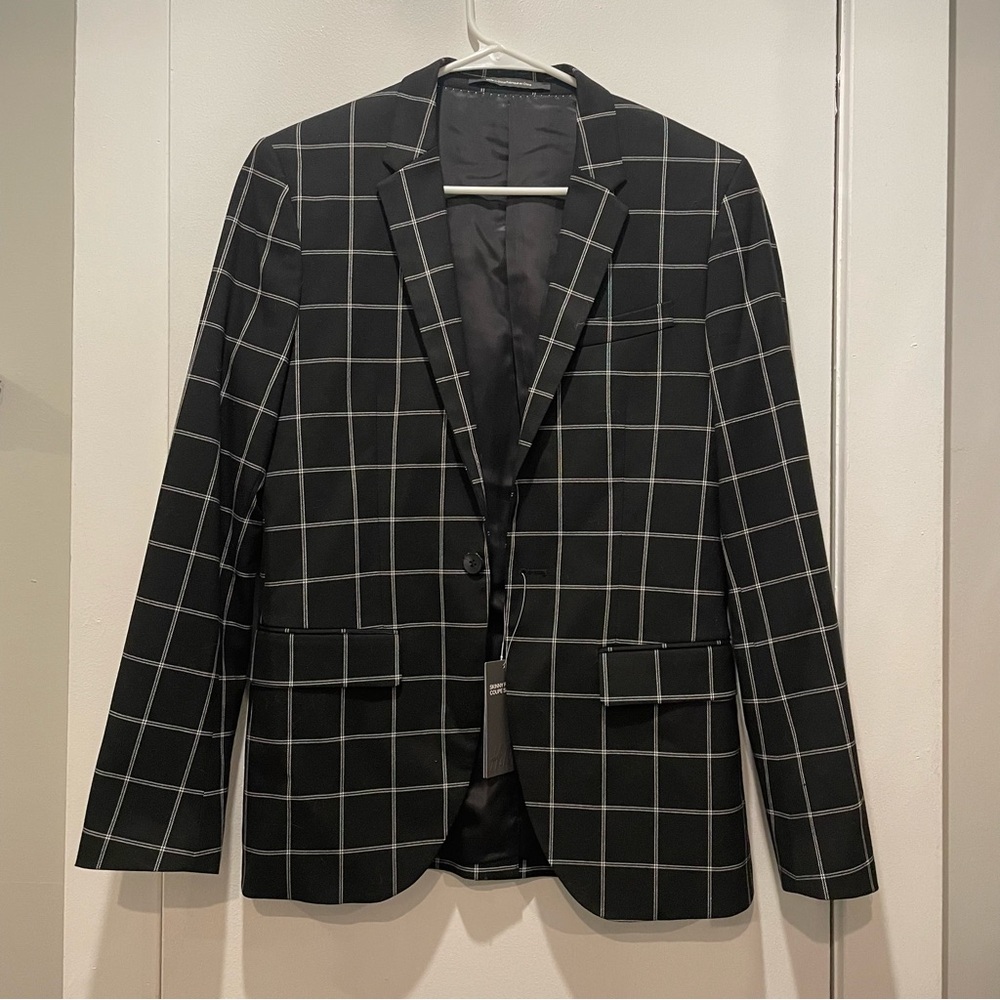 H&M Black Checkered Men's Blazer
